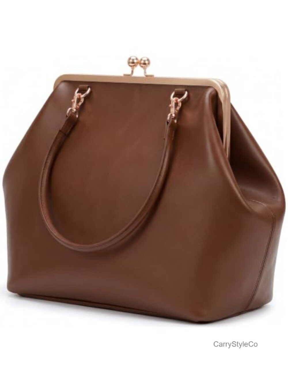 Kiss Lock Tote Handbag Underarm Shoulder Bag Clutch Purse Removable Strap